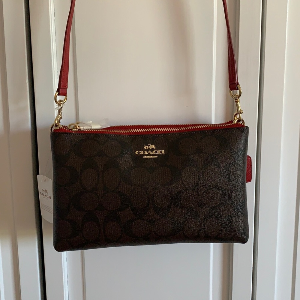 Brown/Red Coach Crossbody Bag